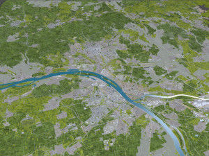 wiesbaden city germany 50km 3Dモデル