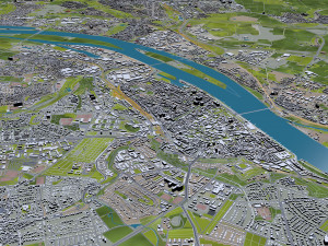 wiesbaden city germany 50km 3Dモデル