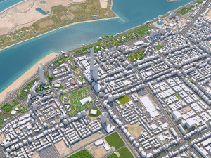 Abu Dhabi Downtown UAE 18km Modelo 3D