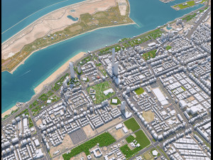 Abu Dhabi Downtown UAE 18km 3D Model