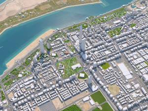 Abu Dhabi Downtown UAE 18km 3D Model