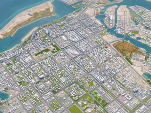 Abu Dhabi Downtown UAE 18km 3D Model