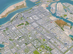 Abu Dhabi Downtown UAE 18km 3D Model