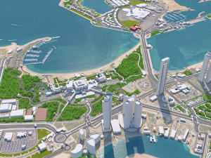 Abu Dhabi Downtown UAE 18km 3D Model