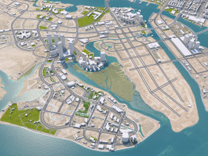 Abu Dhabi Downtown UAE 18km 3D Model