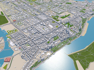 Abu Dhabi Downtown UAE 18km 3D Model