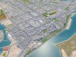 Abu Dhabi Downtown UAE 18km 3D Model
