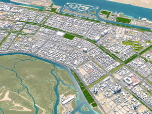 Abu Dhabi Downtown UAE 18km 3D Model
