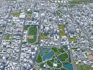 बैंकॉक थाईलैंड डाउनटाउन शहर 10 किमी 3D मॉडल