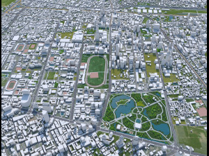 Bangkok Thailand Downtown city 10km 3Dモデル