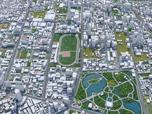 Bangkok Thailand Downtown city 10km 3Dモデル
