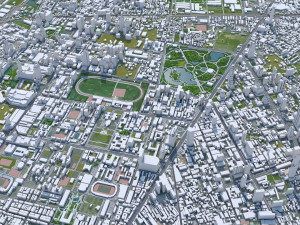 Bangkok Thailand Downtown city 10km 3Dモデル