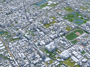 Bangkok Thailand Downtown city 10km 3Dモデル
