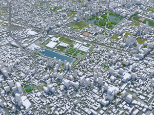 Bangkok Thailand Downtown city 10km 3Dモデル