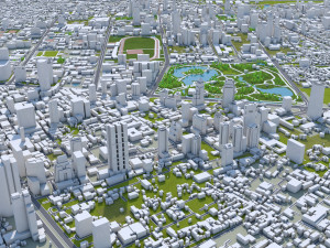 Bangkok Thailand Downtown city 10km 3Dモデル
