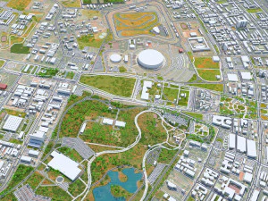 Città di Brasilia Centro del Brasile 25 km Modello 3D