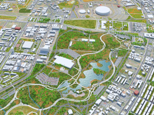 Brasilia city Downtown brazil 25 km 3D Model