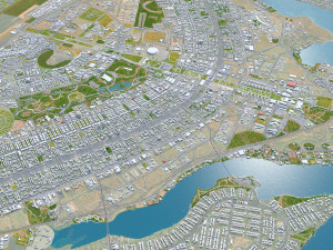 Brasilia city Downtown brazil 25 km 3D Model