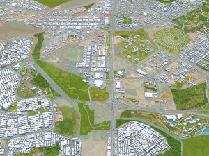 Brasilia city Downtown brazil 25 km 3D Model