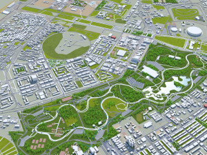 Brasilia city Downtown brazil 25 km 3D Model