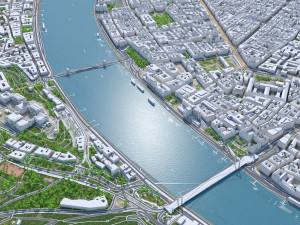 Budapest Hungary Downtown 10km Modello 3D