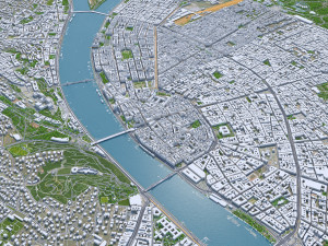 Budapest Hungary Downtown 10km Modello 3D