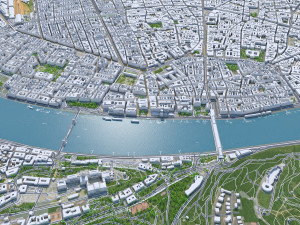 Budapest Hungary Downtown 10km Modello 3D