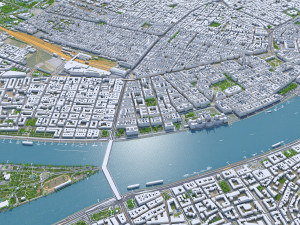 Budapest Hungary Downtown 10km Modello 3D