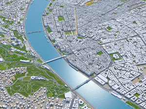 Budapest Hungary Downtown 10km Modello 3D