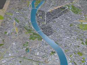 Budapest Hungary Downtown 10km Modello 3D