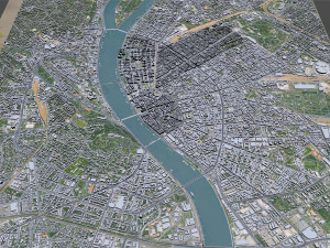 Budapest Hungary Downtown 10km Modello 3D
