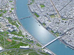 Budapest Hungary Downtown 10km Modello 3D