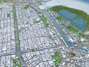 Buenos Aires City Argentina 40km 3D Model
