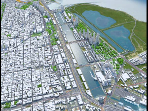 Buenos Aires City Argentina 40km 3D Model
