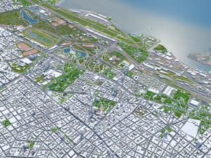 Buenos Aires City Argentina 40km Model 3D