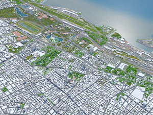 Buenos Aires City Argentina 40km 3D Model