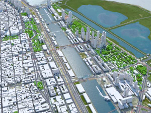 Buenos Aires City Argentina 40km 3D Model