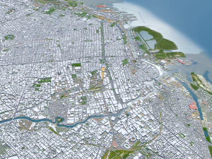 Buenos Aires City Argentina 40km 3D Model