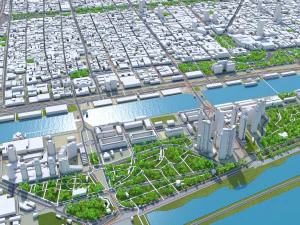 Buenos Aires City Argentina 40km 3D Model