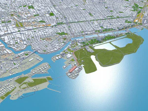 Buenos Aires City Argentina 40km 3D Model
