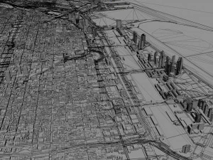 Buenos Aires City Argentina 40km 3D Model
