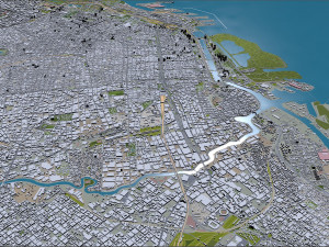 Buenos Aires City Argentina 40km Model 3D