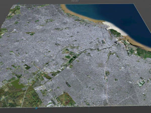Buenos Aires City Argentina 40km 3D Model