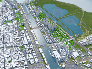 Buenos Aires City Argentina 40km 3D Model