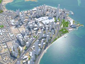 Doha city Qatar 50km 3D Model