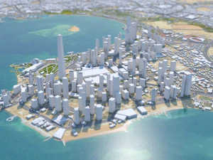 Doha city Qatar 50km 3D Model