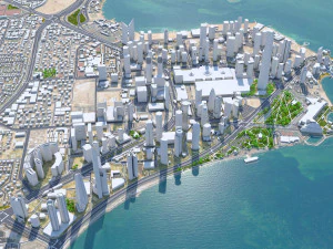 Doha city Qatar 50km 3D Model