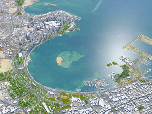 Doha city Qatar 50km 3D Model