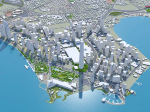 Doha city Qatar 50km 3D Model