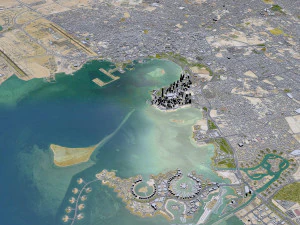 Doha city Qatar 50km 3D Model